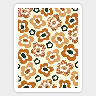 Funky Floral Pattern in Earthy Tones Sticker